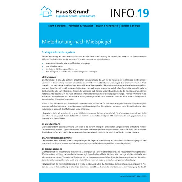 19 Mieterhöhung nach Mietspiegel