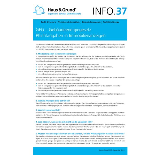 37 GEG – Gebäudeenergiegesetz Pflichtangaben ...