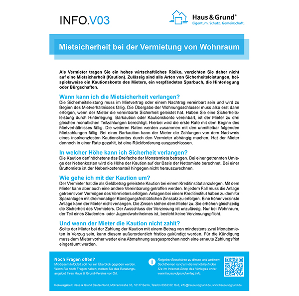 V03 Mietsicherheit bei der Vermietung von Wohnraum