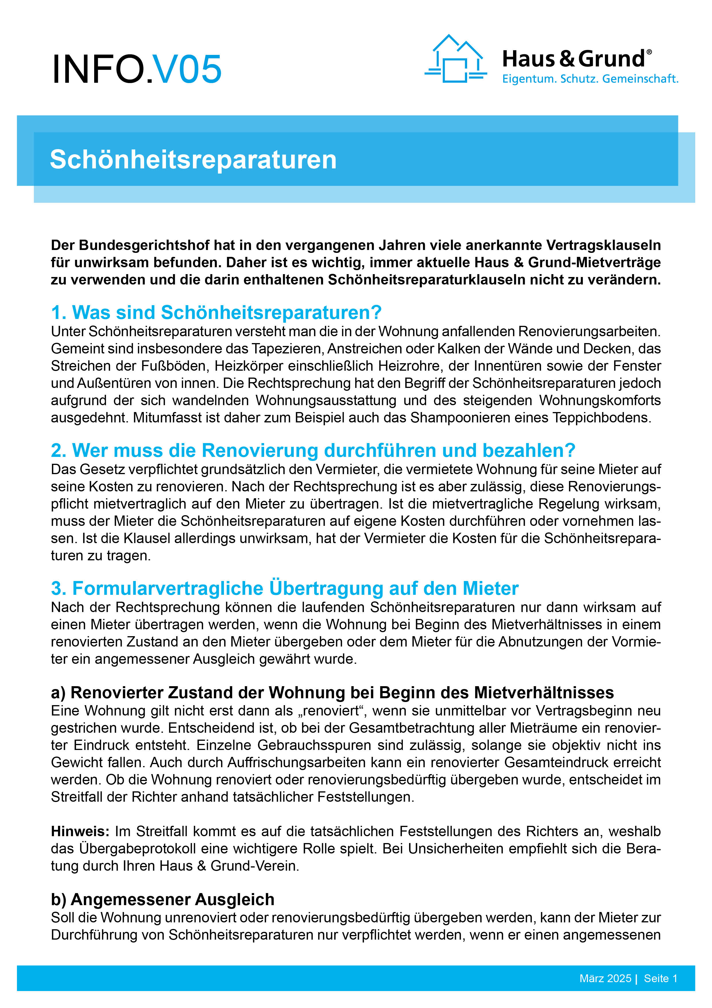 V05 Schönheitsreparaturen