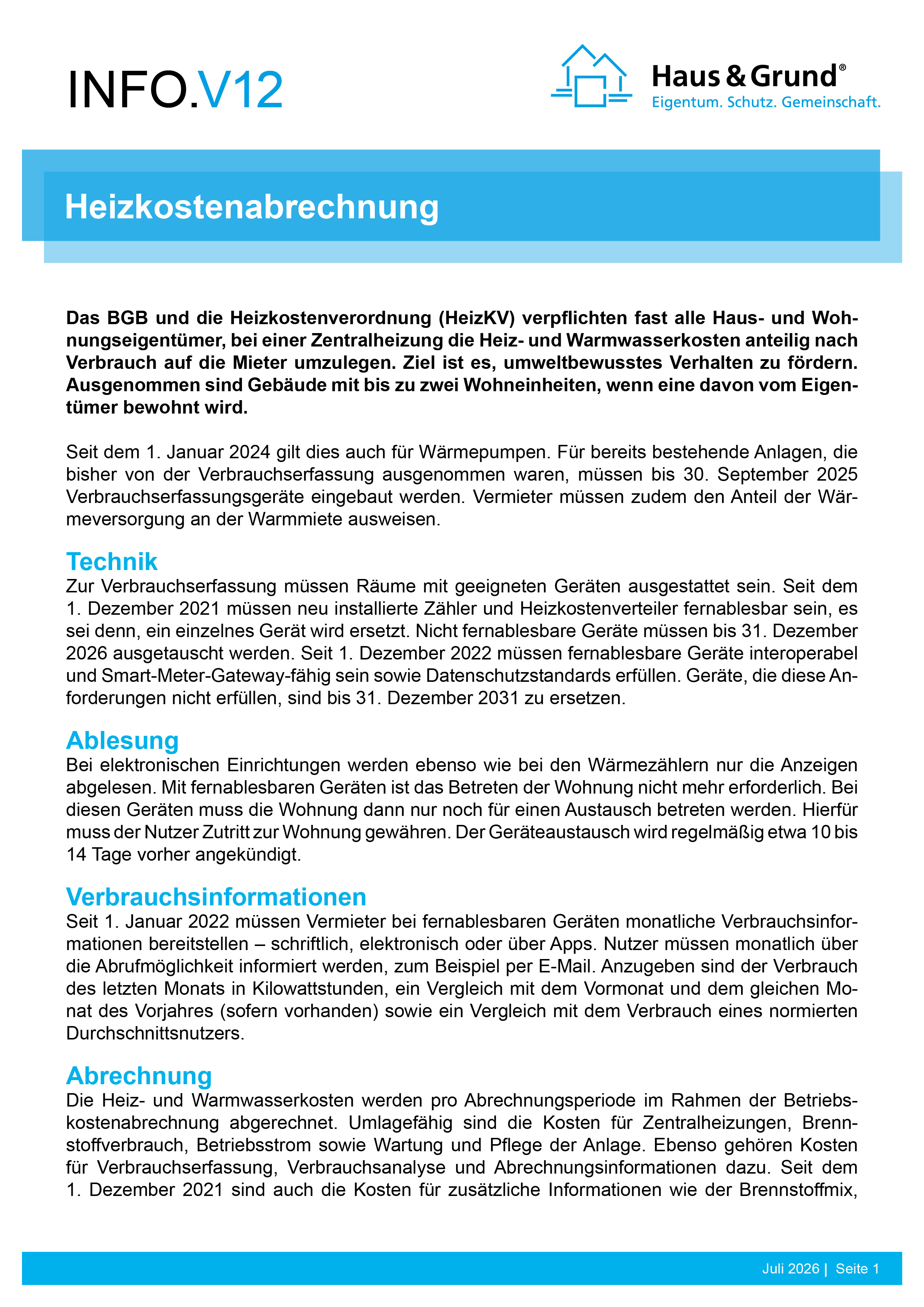 V12 Heizkostenabrechnung