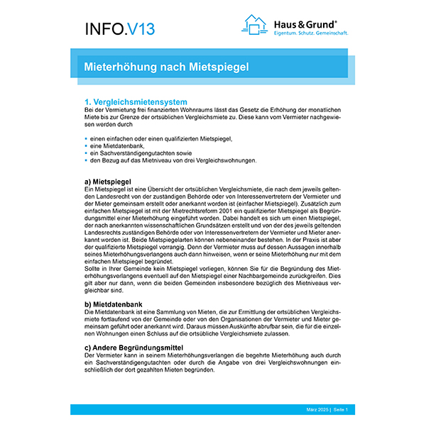 V13 Mieterhöhung nach Mietspiegel