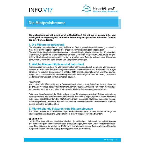 V17 Die Mietpreisbremse