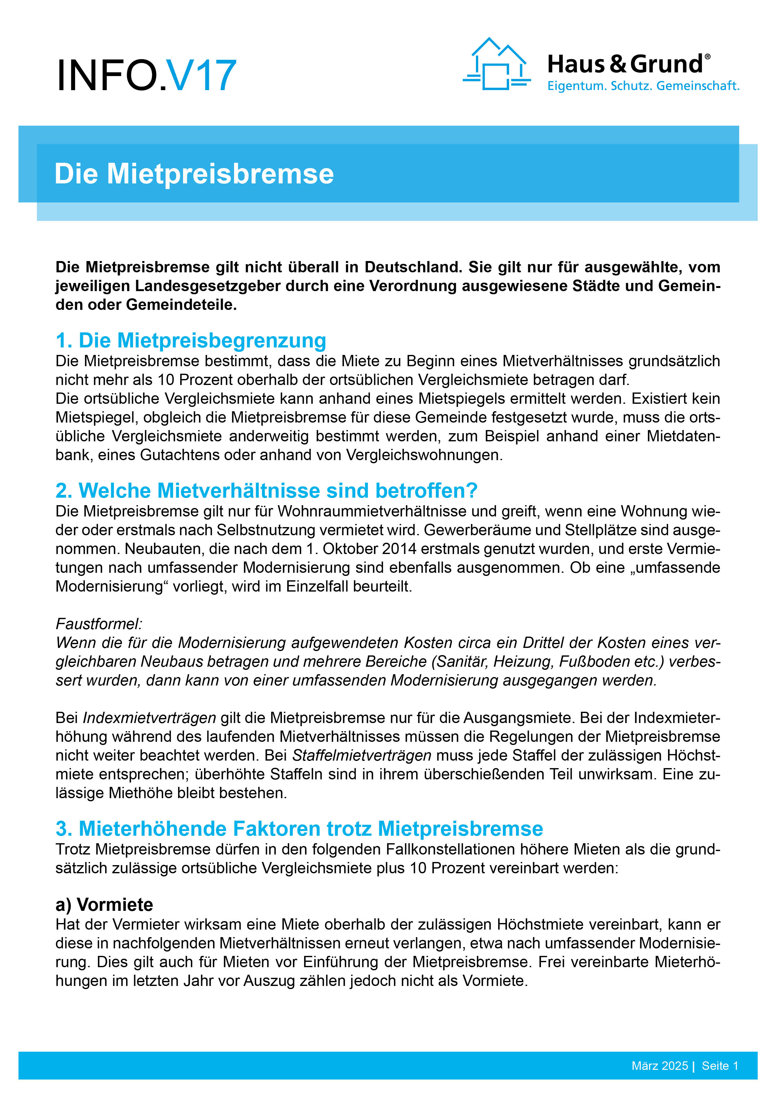 V17 Die Mietpreisbremse