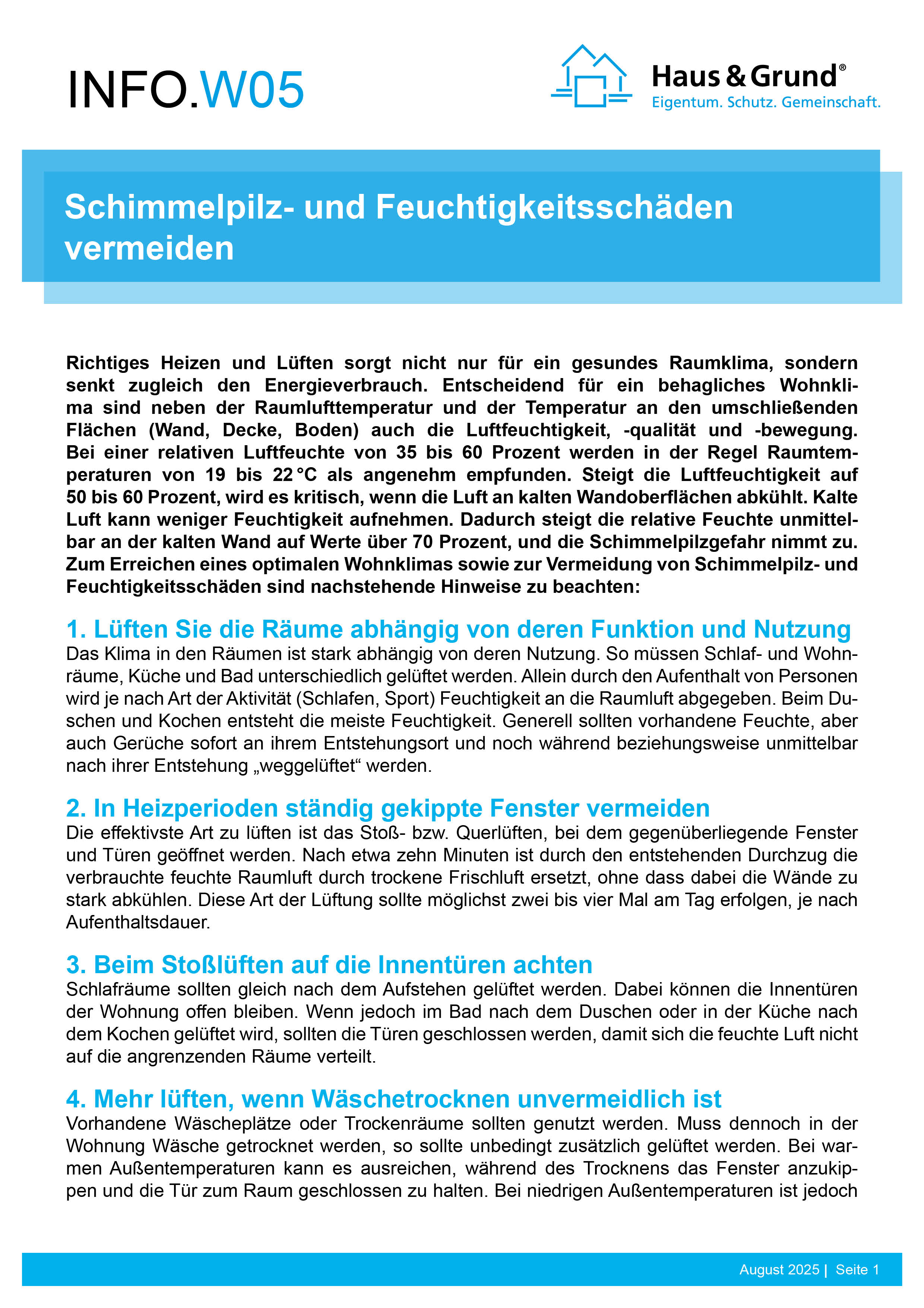 W05 Schimmelpilz- / Feuchtigkeitsschäden vermeiden