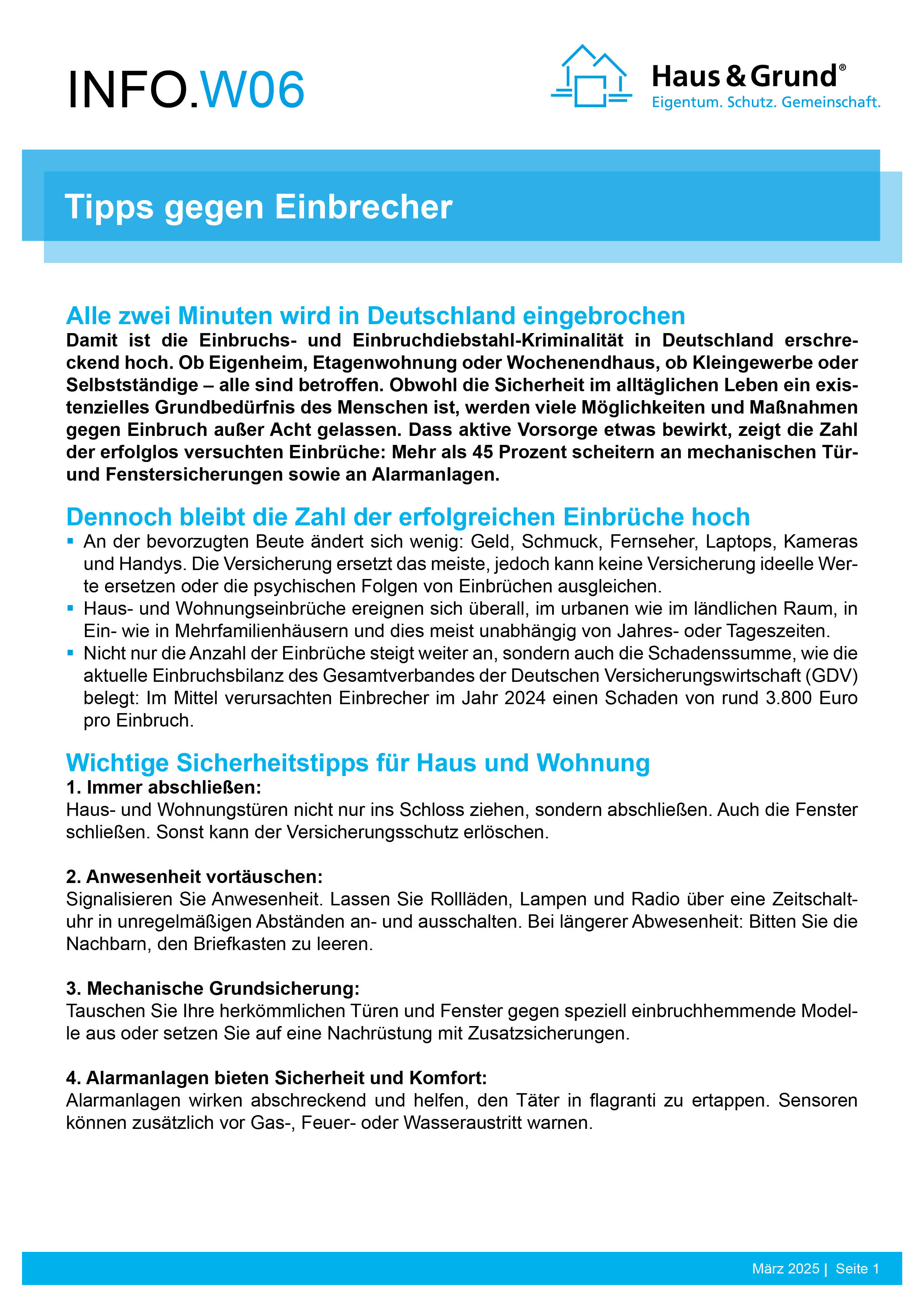 W06 Tipps gegen Einbrecher