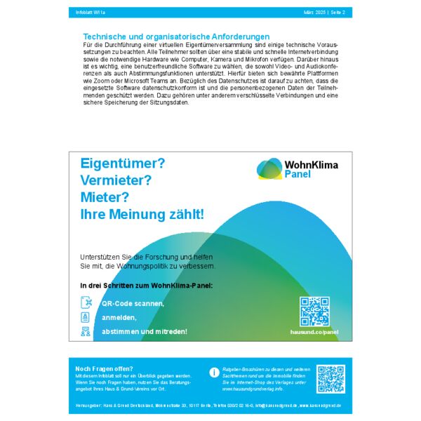 W11a Virtuelle Wohnungseigentümerversammlung