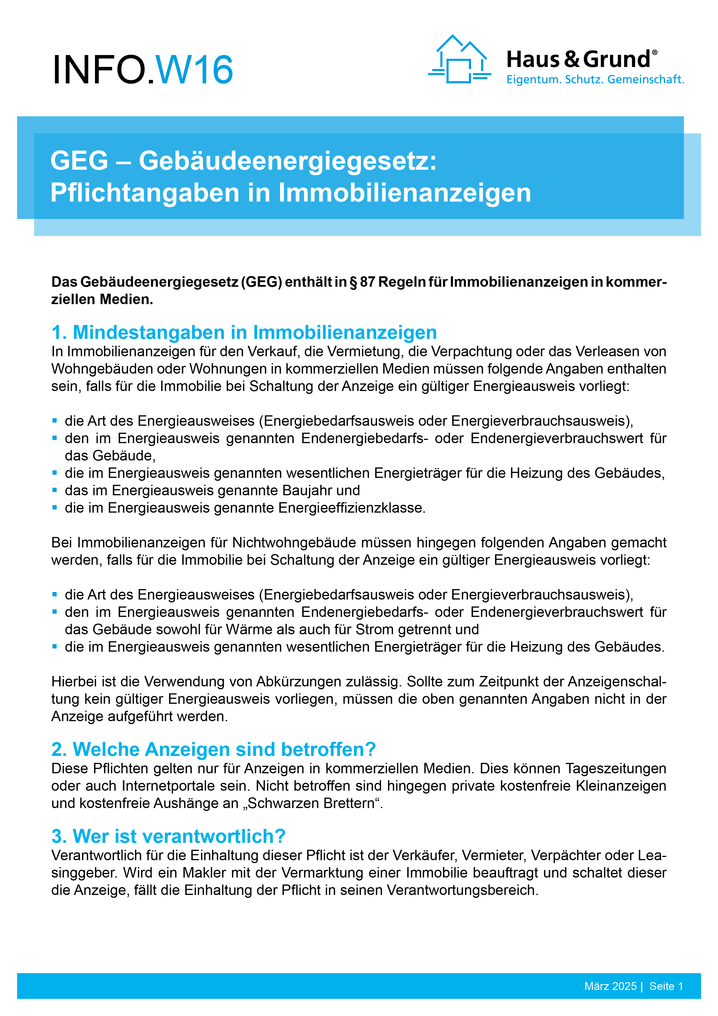 W16 GEG - Pflichtangaben in Immobilienanzeigen