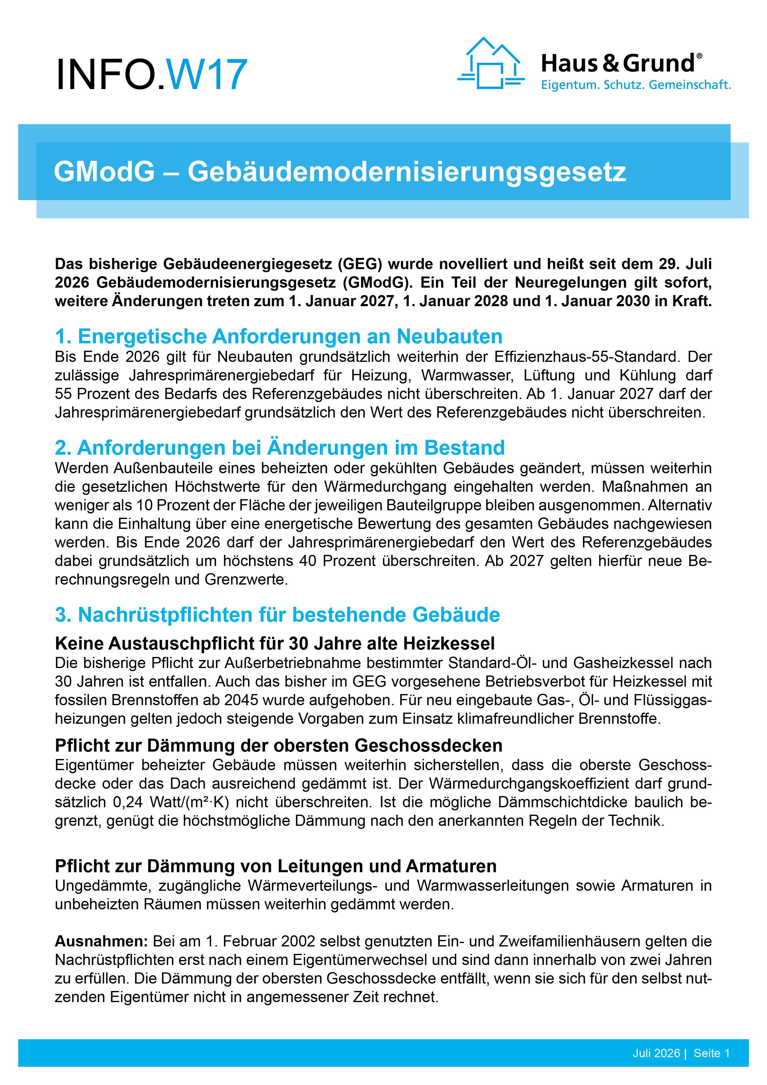 W17 GModG – Gebäudemodernisierungsgesetz