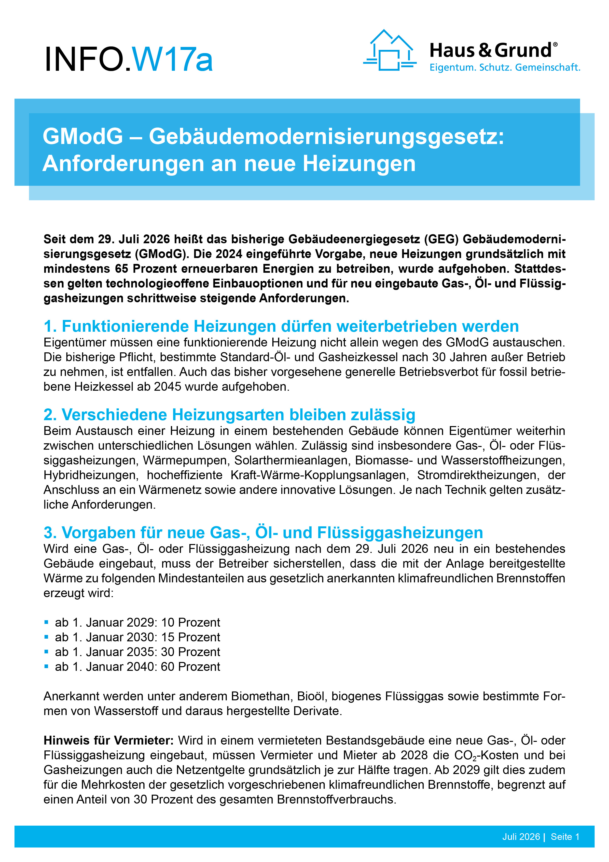 W17a GModG – Anforderungen an neue Heizungen