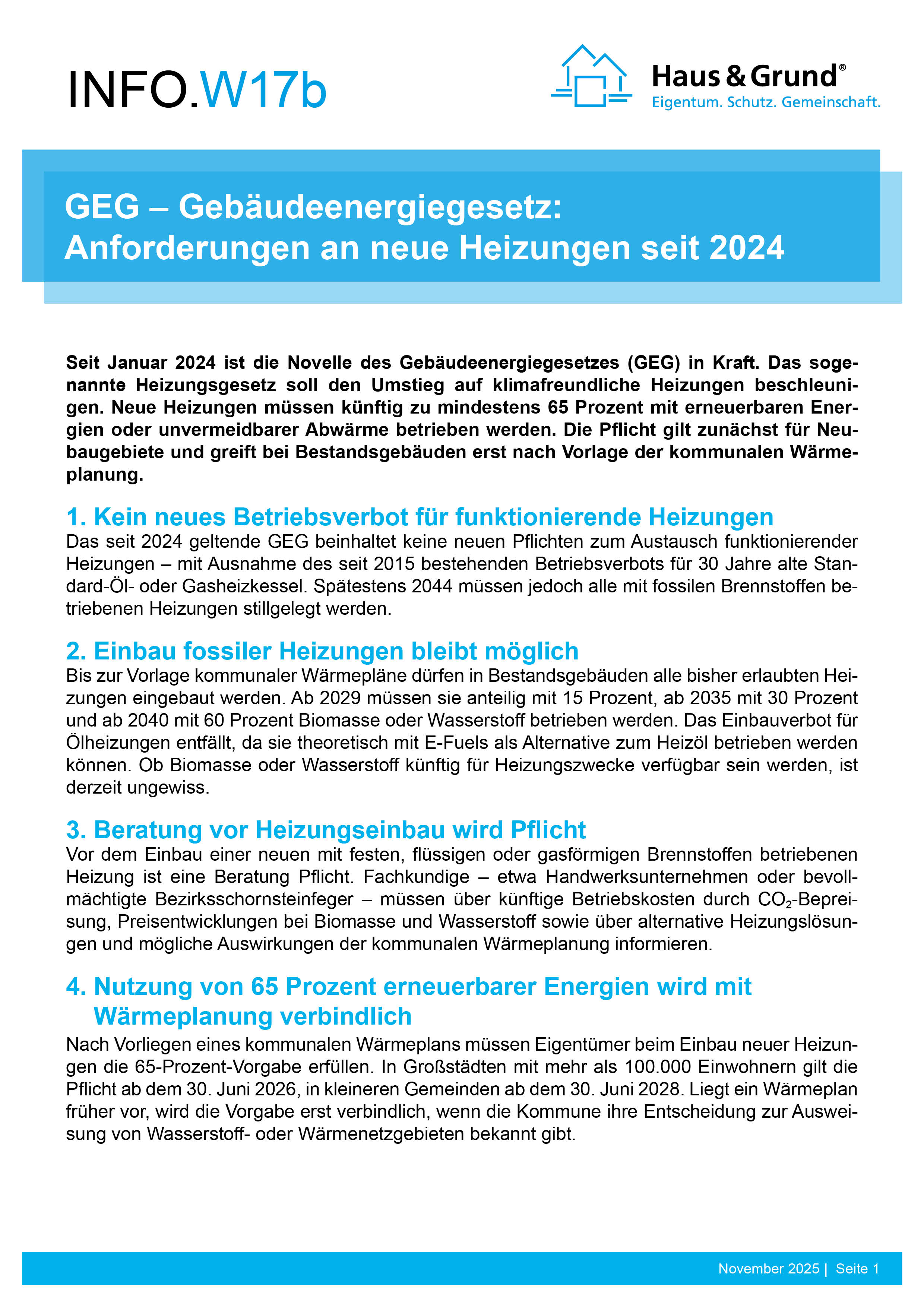 W17b GEG - Anforderungen an neue Heizungen