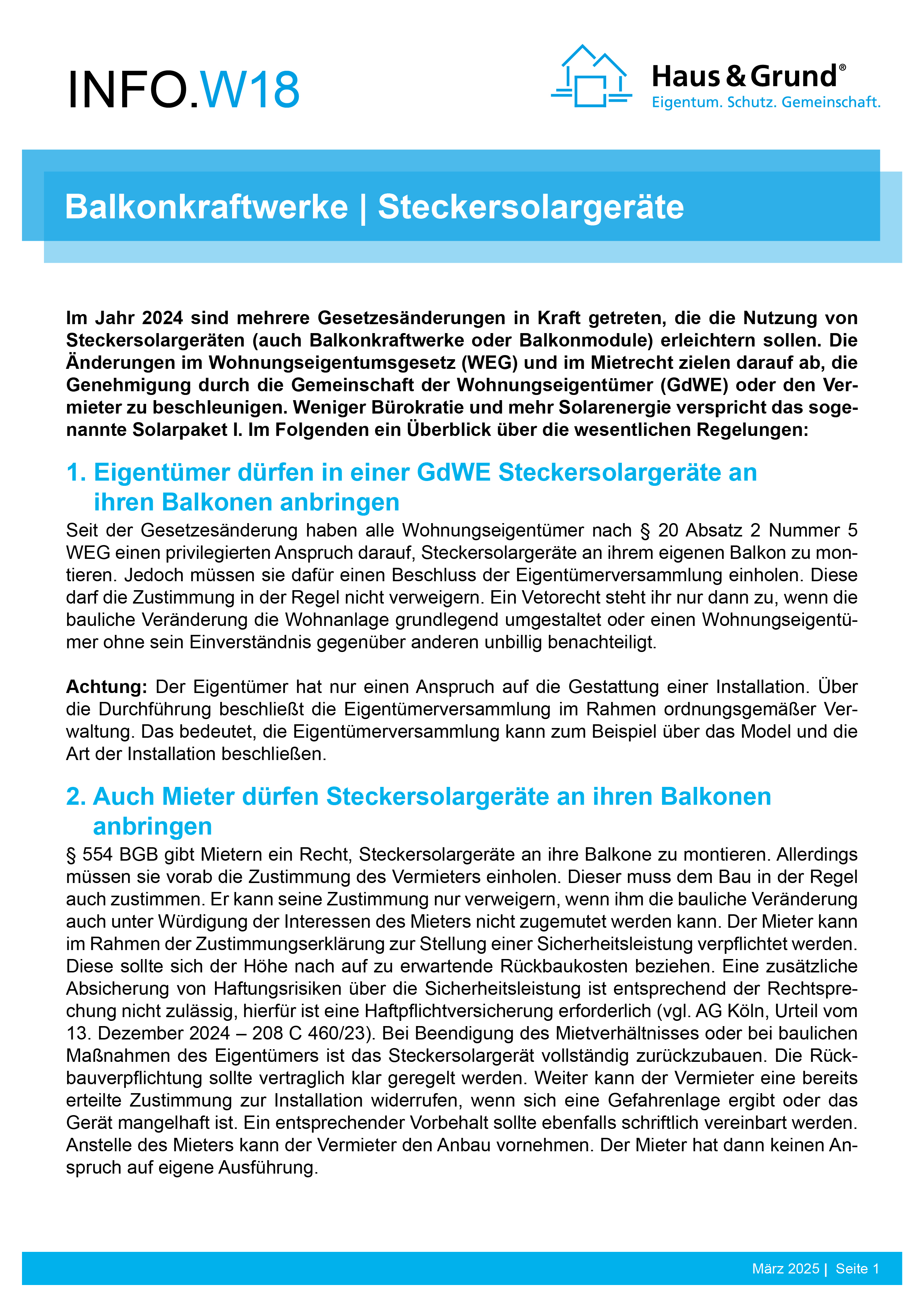 W18 Balkonkraftwerke - Steckersolargeräte