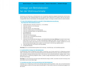 09 Umlage von Betriebskosten bei der Wohnraummiete