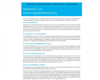41 Melderecht und Wohnungsgeberbestätigung