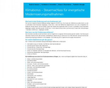 54 Klimabonus – Steuernachlass für energet. Mod.