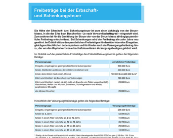 F01 Freibeträge Erbschaft- und Schenkungssteuer