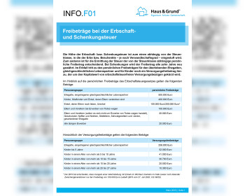 F01 Freibeträge Erbschaft- und Schenkungssteuer