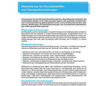 F02 Steuerbonus Haushaltshilfen und Handwerker