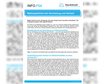 F04 Maklergebühren bei Vermietung und Verkauf