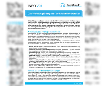 V01 Das Wohnungsübergabe- und Abnahmeprotokoll