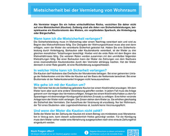 V03 Mietsicherheit bei der Vermietung von Wohnraum