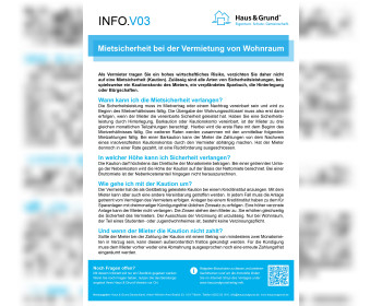 V03 Mietsicherheit bei der Vermietung von Wohnraum