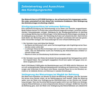 V09 Zeitmietvertrag - Ausschluss Kündigungsrecht