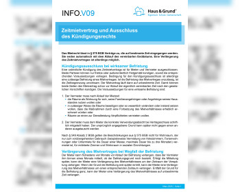 V09 Zeitmietvertrag - Ausschluss Kündigungsrecht