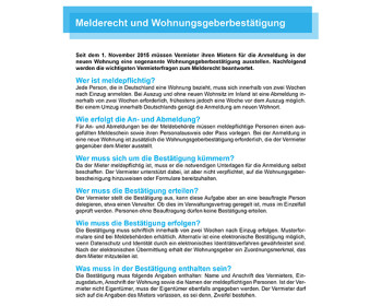V18 Melderecht und Wohnungsgeberbestätigung