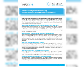 V19 DSGVO-Neue datenschutzrechtliche Vorschriften