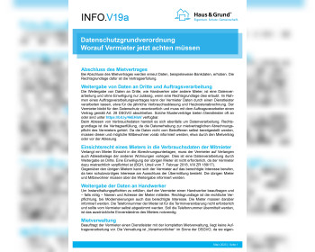 V19a DSGVO-Worauf Vermieter jetzt achten müssen