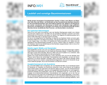 W01 Laubfall und sonstige Baumimmissionen