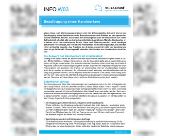 W03 Beauftragung eines Handwerkers