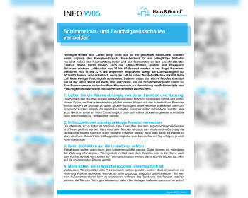 W05 Schimmelpilz- / Feuchtigkeitsschäden vermeiden