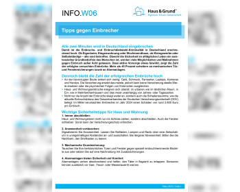W06 Tipps gegen Einbrecher