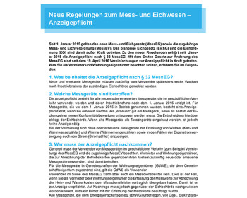 W08 Neue Regelungen zum Mess- und Eichwesen