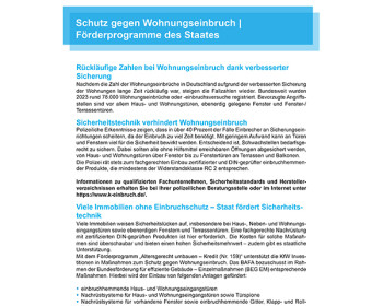 W09 Schutz gegen Wohnungseinbruch - Förderungen
