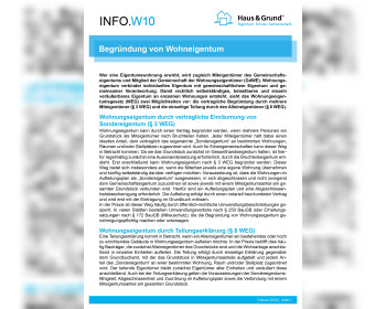 W10 Begründung von Wohneigentum