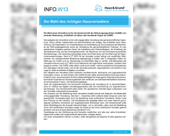 W13 Die Wahl des richtigen Hausverwalters