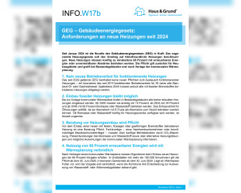 W17b GEG - Anforderungen an neue Heizungen