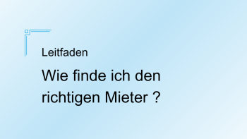 Leitfaden Mietersuche