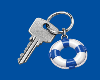 Schlüssel mit Rettungsring
