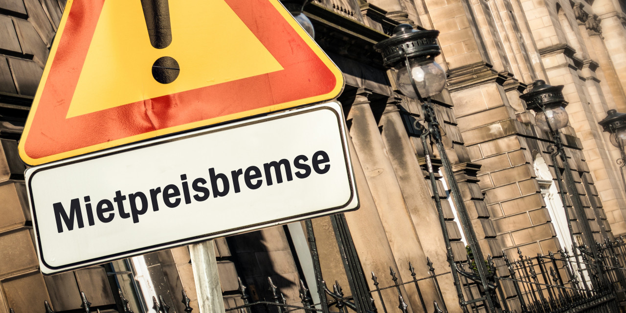 Warnschild Mietpreisbremse