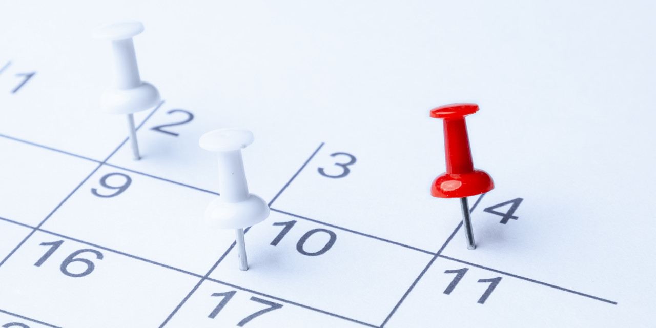 Kalender mit Terminmarkierungen