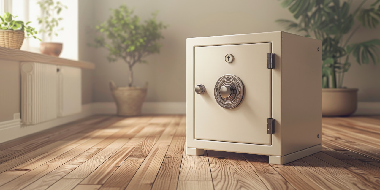 Kleiner Safe in Wohnung auf Boden