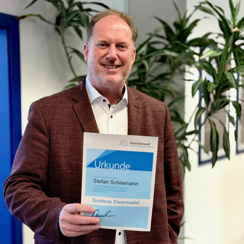 20 Jahre im Vorstand von Haus & Grund Barmstedt: der zweite Vorsitzende Stefan Schliemann