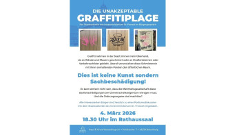Infoflyer zur Veranstaltung Graffitiplage