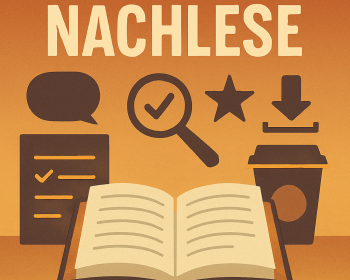 Graphische Darstellung eines Buches mit Lupe 