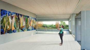 Magar Mosaik im Foyer des Kurfürstenbades Magar Mosaik im Foyer des Kurfürstenbades