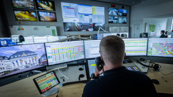 Blick in die Feuerwehrleitstelle Blick in die Feuerwehrleitstelle